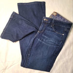 𝅺PAIGE Petite Premium Denim Womens Canyon Boot Petite Blue Jeans